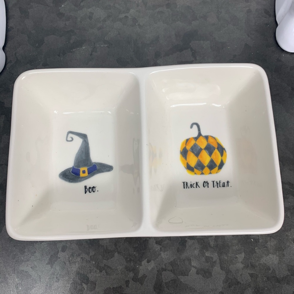 Rae dunn halloween candy dish boo trick
